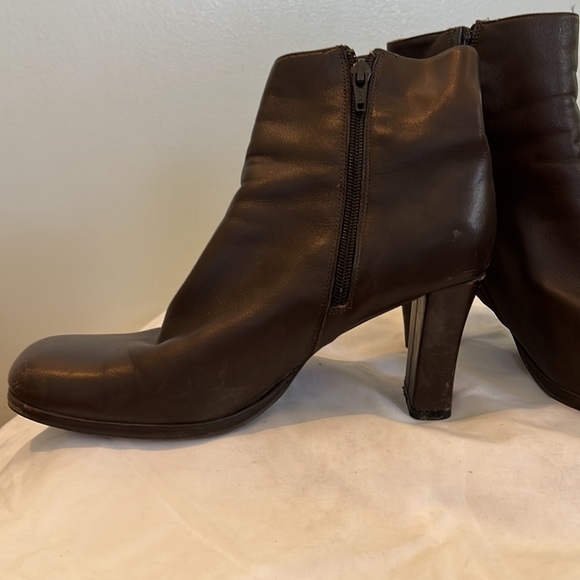 Vintage 90s Vis a Vie chocolate brown chunky ankle boot size 8 - Picture 4 of 9